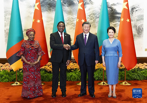  习近平同赞比亚总统希奇莱马会谈