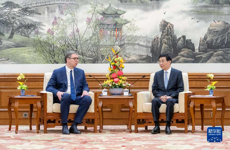 王沪宁会见塞尔维亚总统武契奇